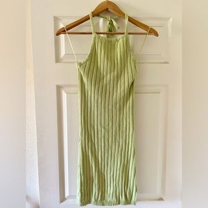 Lulu’s Green Ribbed Halter Dress